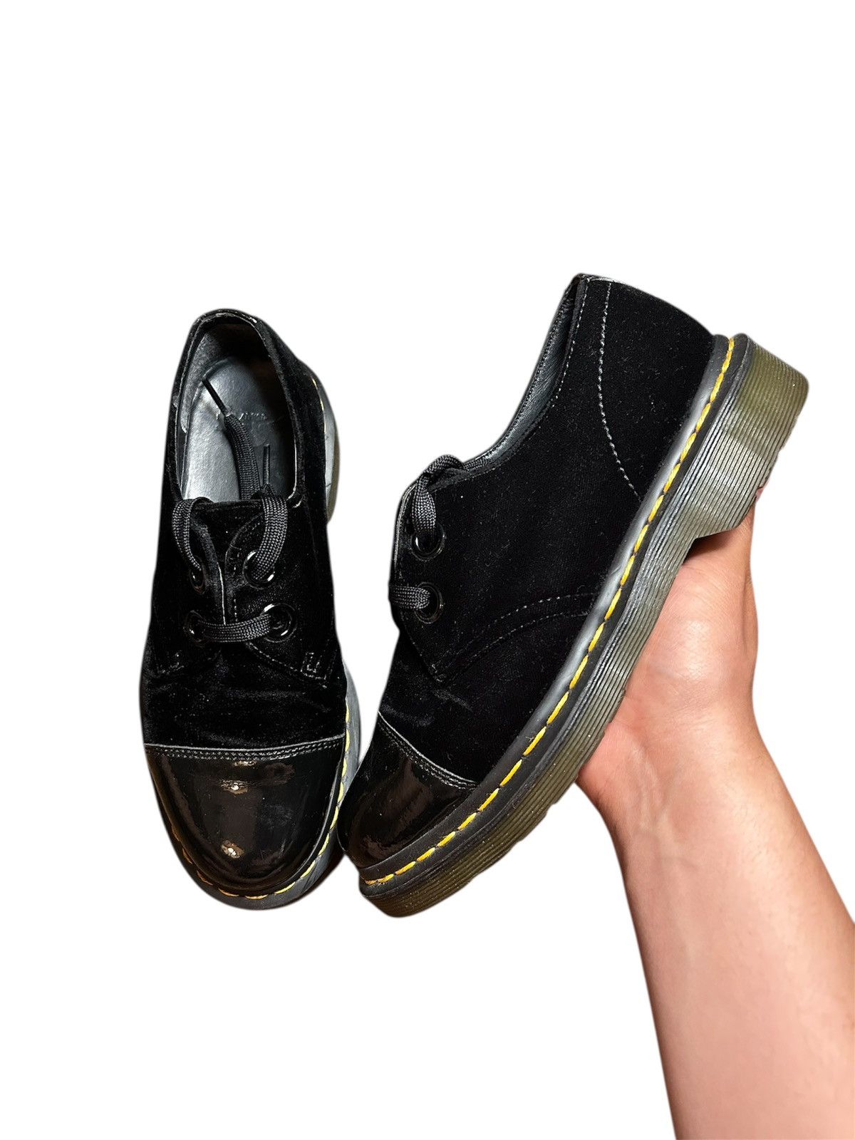 Dr. Martens Dr. Martens 🖤Black Velvet🖤 Oxford shoes Size US 7 / IT 37 - 1 Thumbnail