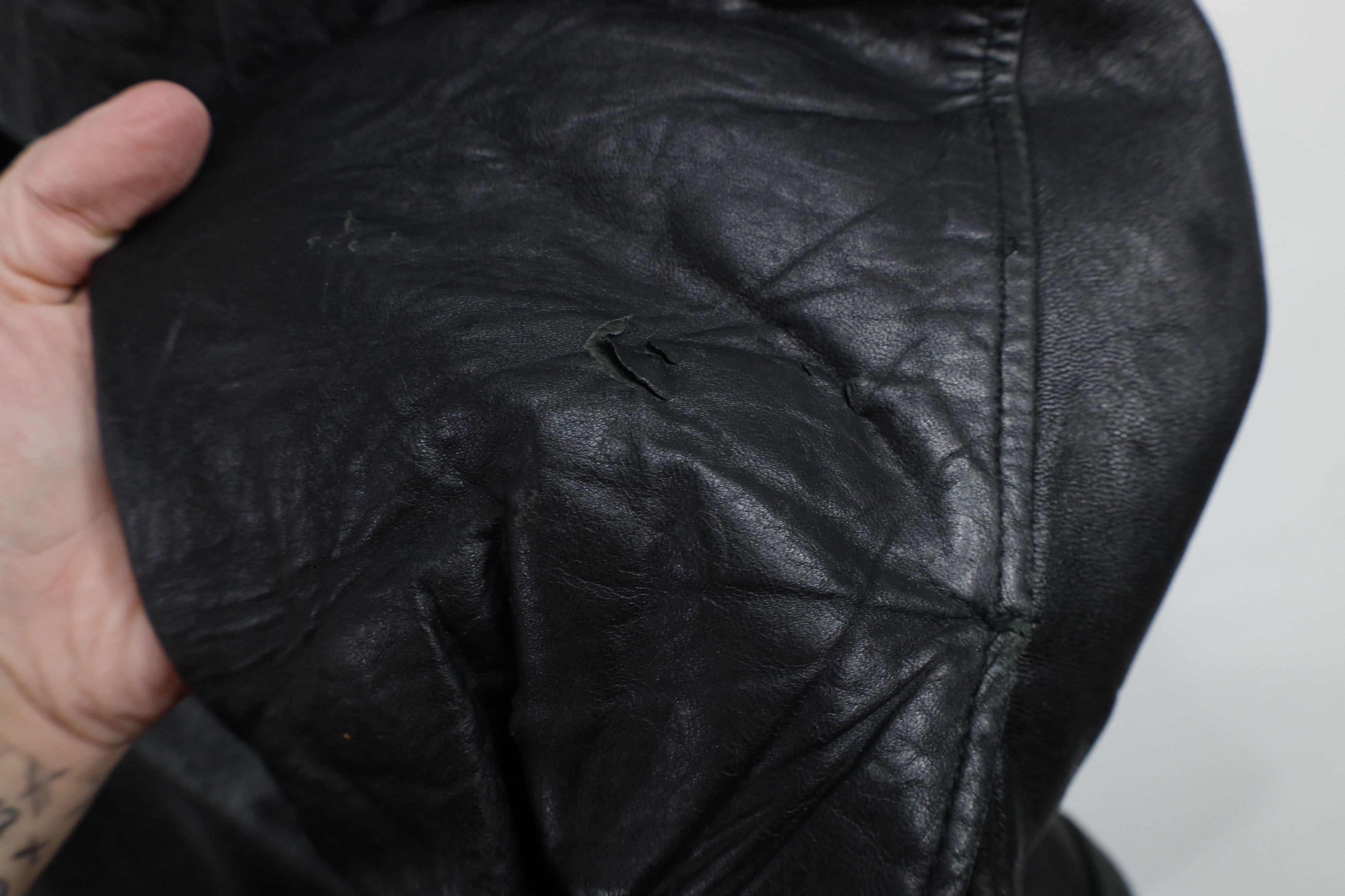 Vintage Vintage 90s Streetwear Quilted Leather Jacket Black AS IS Size US XXL / EU 58 / 5 - 4 Thumbnail