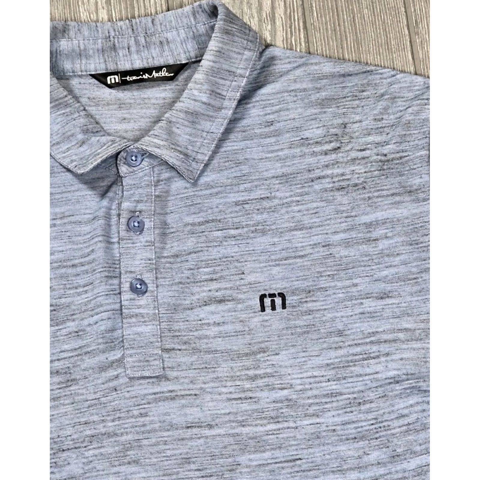 TravisMathew Travis Mathew Golf Polo Shirt Mens XL Heather Blue Gray Shirt Pique Performance Size US XL / EU 56 / 4 - 3 Thumbnail