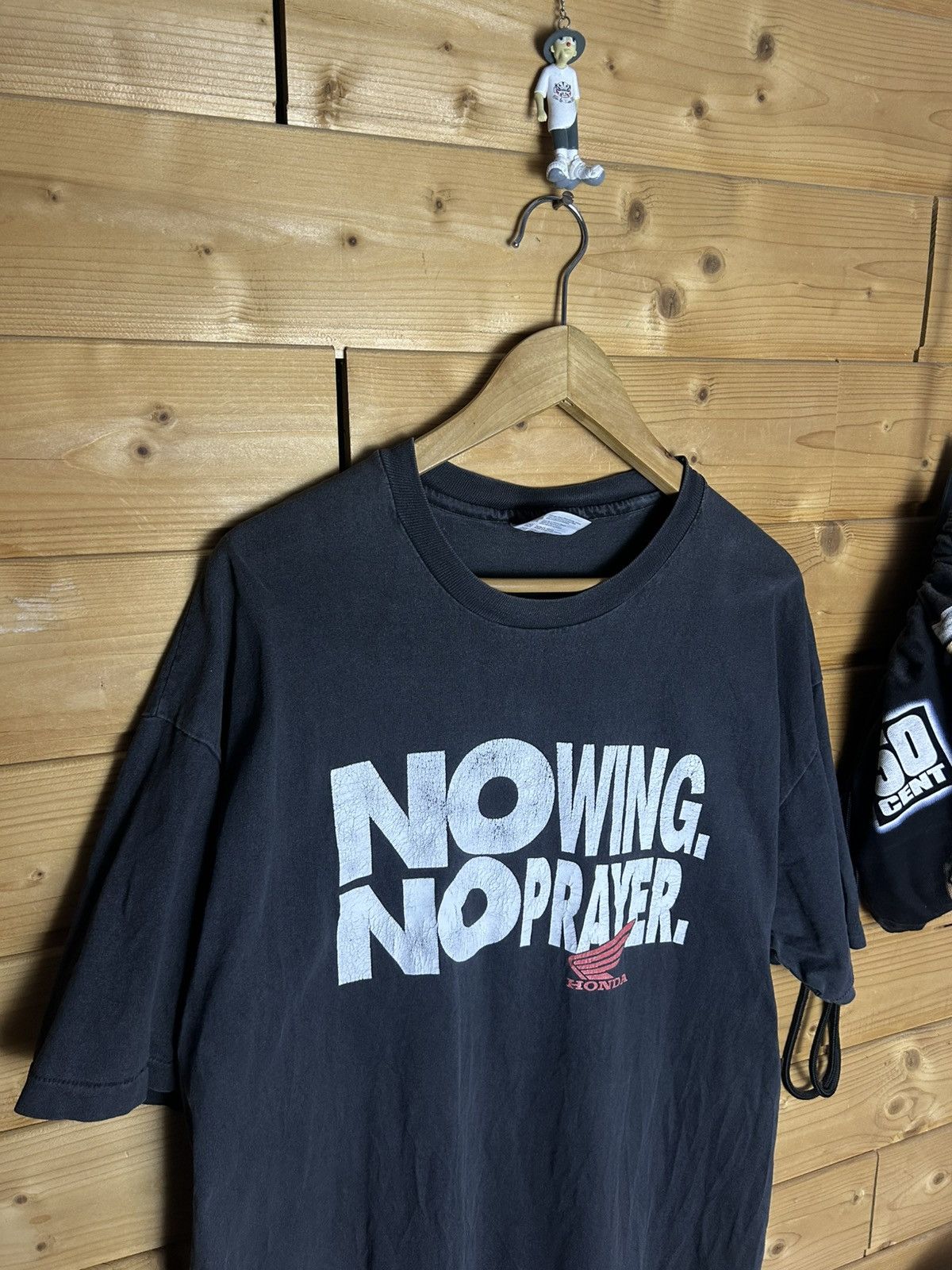 Honda Vintage 90s Honda no wing no prayer single stitch t shirt Size US XL / EU 56 / 4 - 3 Thumbnail