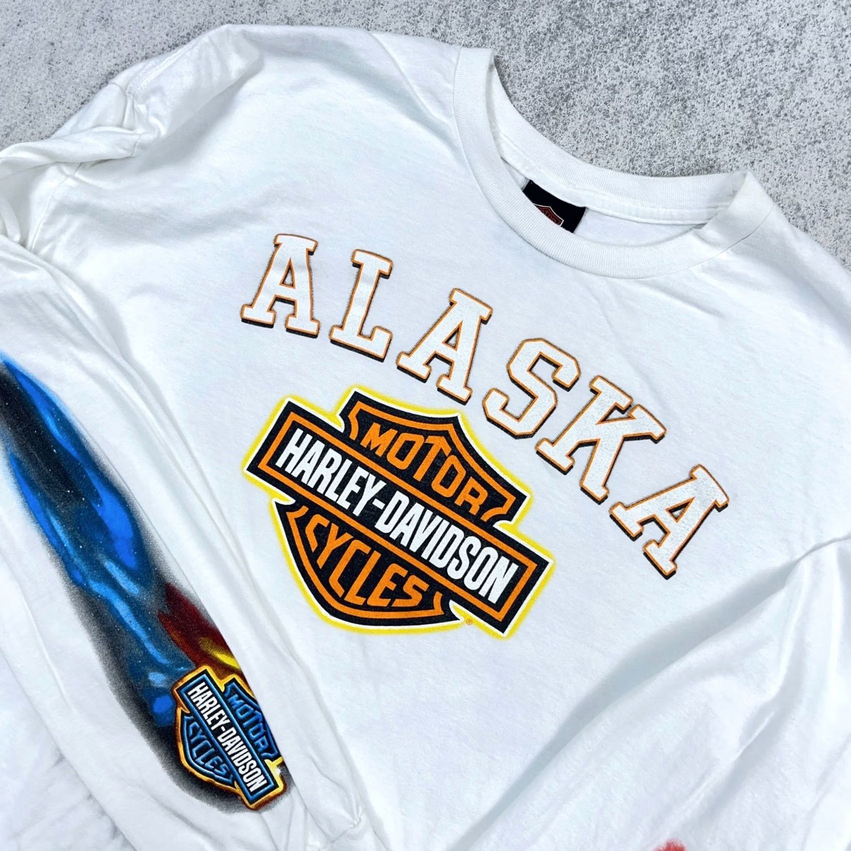Harley Davidson Vintage Harley Davidson Shirt Men 2XL Long Sleeve Hit Fire Flames Alaska Y2K Size US XXL / EU 58 / 5 - 4 Thumbnail