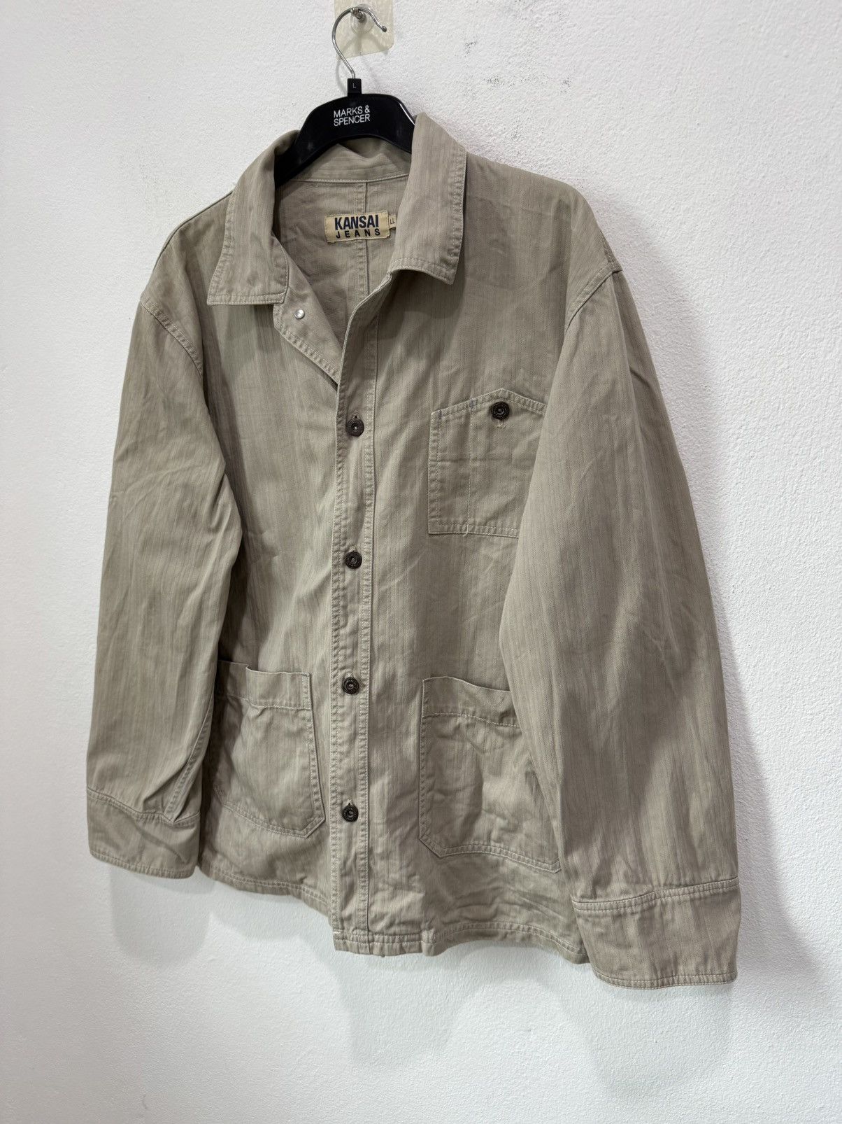 Kansai Yamamoto JAPAN BRAND VINTAGE KANSAI HUNTING JACKET HERRIGBONE Size US L / EU 52-54 / 3 - 3 Thumbnail