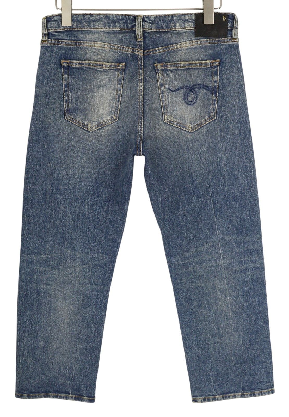 R13 BOY STRAIGHT 30 Cropped Ankle Washed Kelly 84447 Size 30" / US 8 / IT 44 - 4 Thumbnail