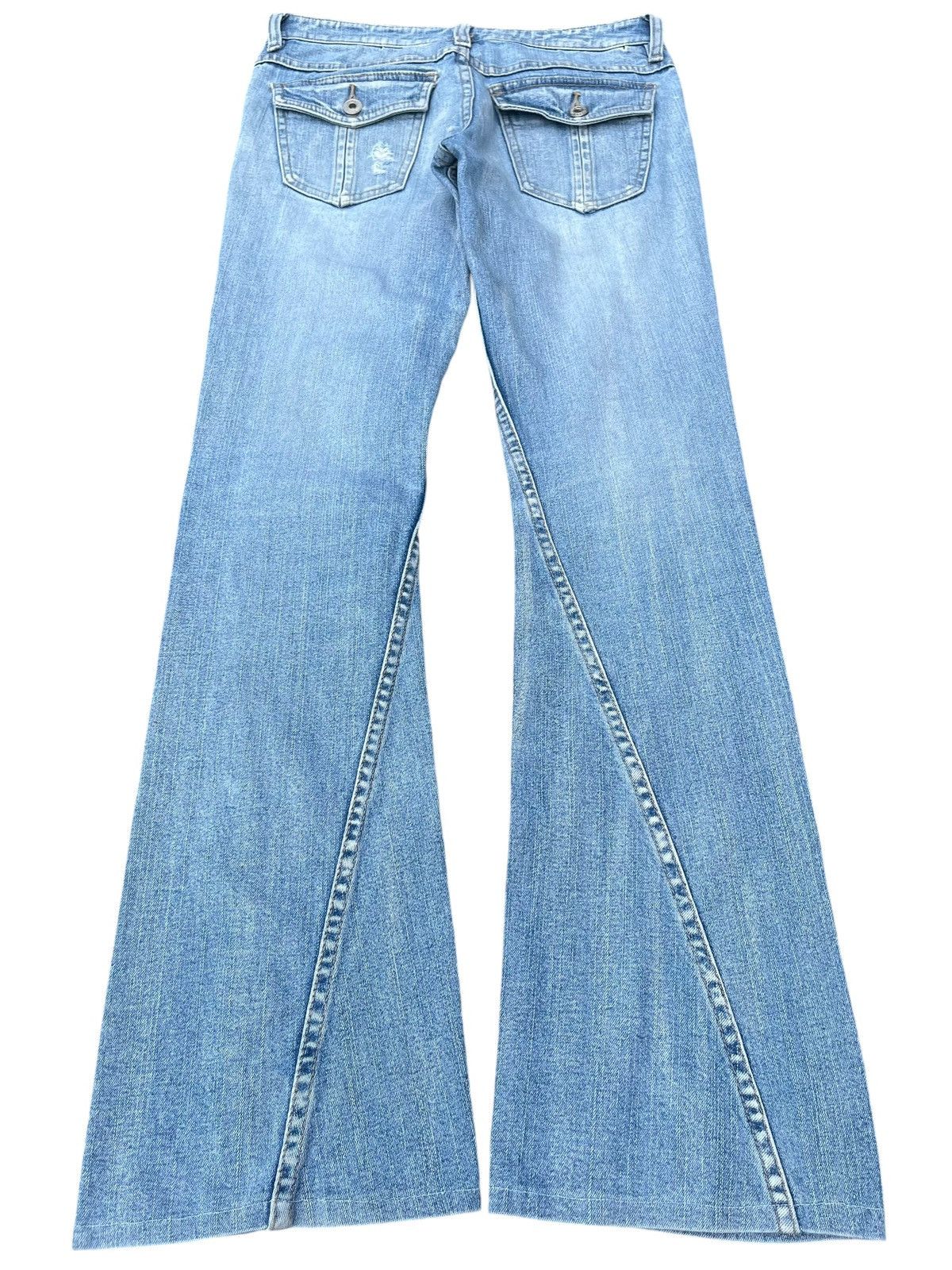 Japanese Brand × Tornado Mart Vintage Japanese Brand Blue Washed Distressed Flare Jeans Size 28" / US 6 / IT 42 - 2 Thumbnail
