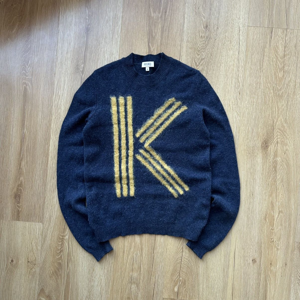 Kenzo Luxury Kenzo Paris Wool Mohair Knit Big K Logo Sweater Size S / US 4 / IT 40 - 1 Thumbnail