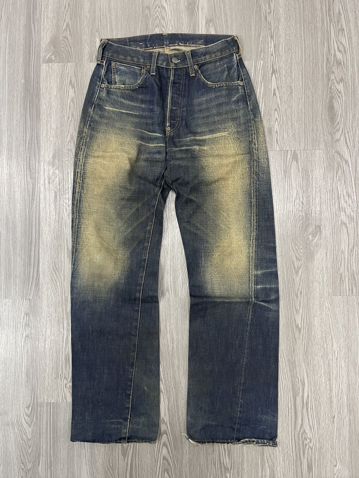 Levi's Vintage Clothing Levi’s 501xx Big E Buckle Back Selvedges distressed denim Size US 29 - 2 Thumbnail