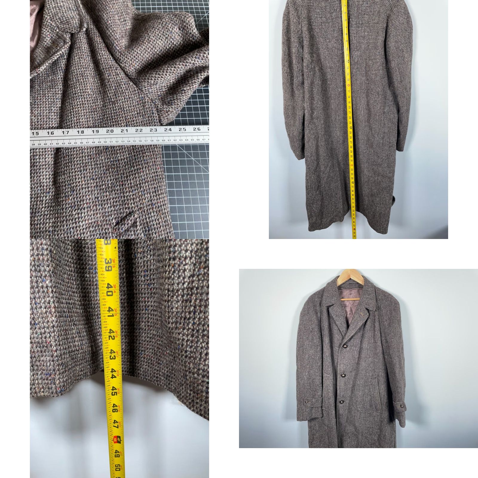 Harris Tweed VINTAGE Harris Tweed Overcoat Men 44 Gray Wool Coat 50s Gentry Penneys VTG Size US S / EU 44-46 / 1 - 8 Thumbnail