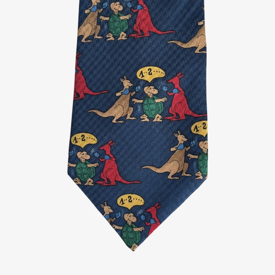 Giorgio Armani Vintage 90s Giorgio Armani Kangaroo & Turtle Boxing Silk Tie Size ONE SIZE - 3 Thumbnail