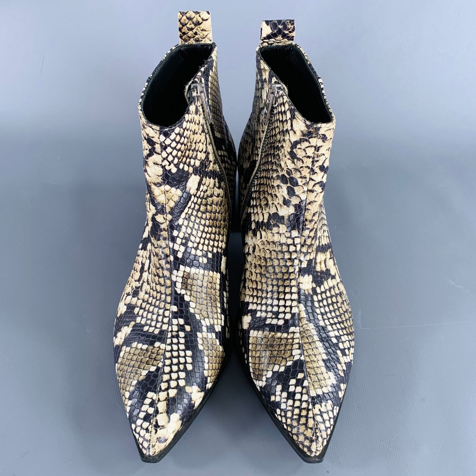 Everlane EVERLANE Size 6.5 Brown Cream Leather Snake Embossed Boots Size US 6.5 / IT 36.5 - 4 Thumbnail