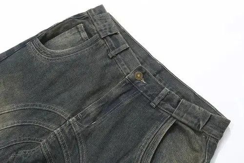 Japanese Brand × Jean Y2K Painted Circle Striped Baggy Jeans Size US 33 - 3 Thumbnail