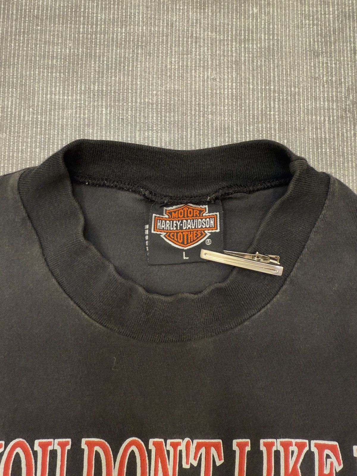 Harley Davidson × Vintage 1990’s Harley Davidson Flag Tee Size US L / EU 52-54 / 3 - 4 Thumbnail