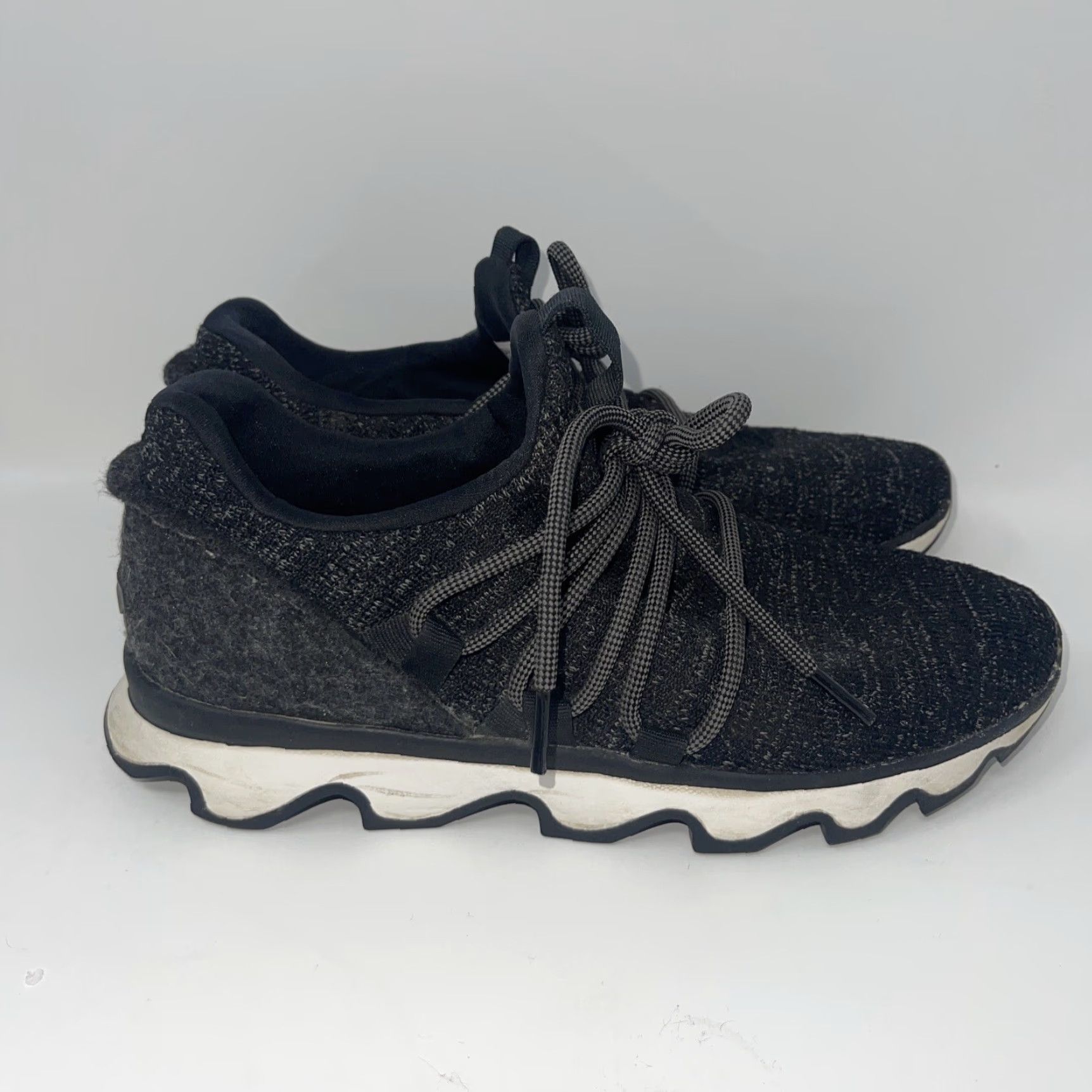 SOREL Sorel Kinetic NL3227-011 Sneakers Lace Up Low Top Knit Womens Shoes Size 9 Black Size M / US 6-8 / IT 42-44 - 4 Thumbnail