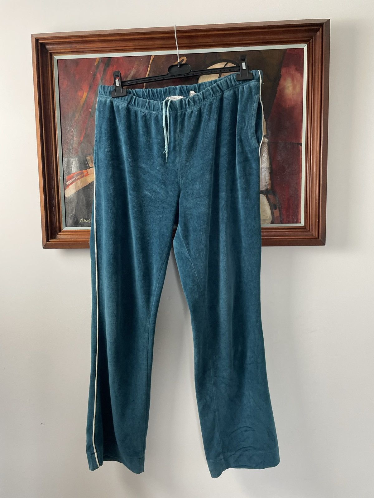 Christian Dior Monsieur Rare Vintage Christian Dior Velour Sweatpant Designer Blue Size US 33 - 1 Thumbnail