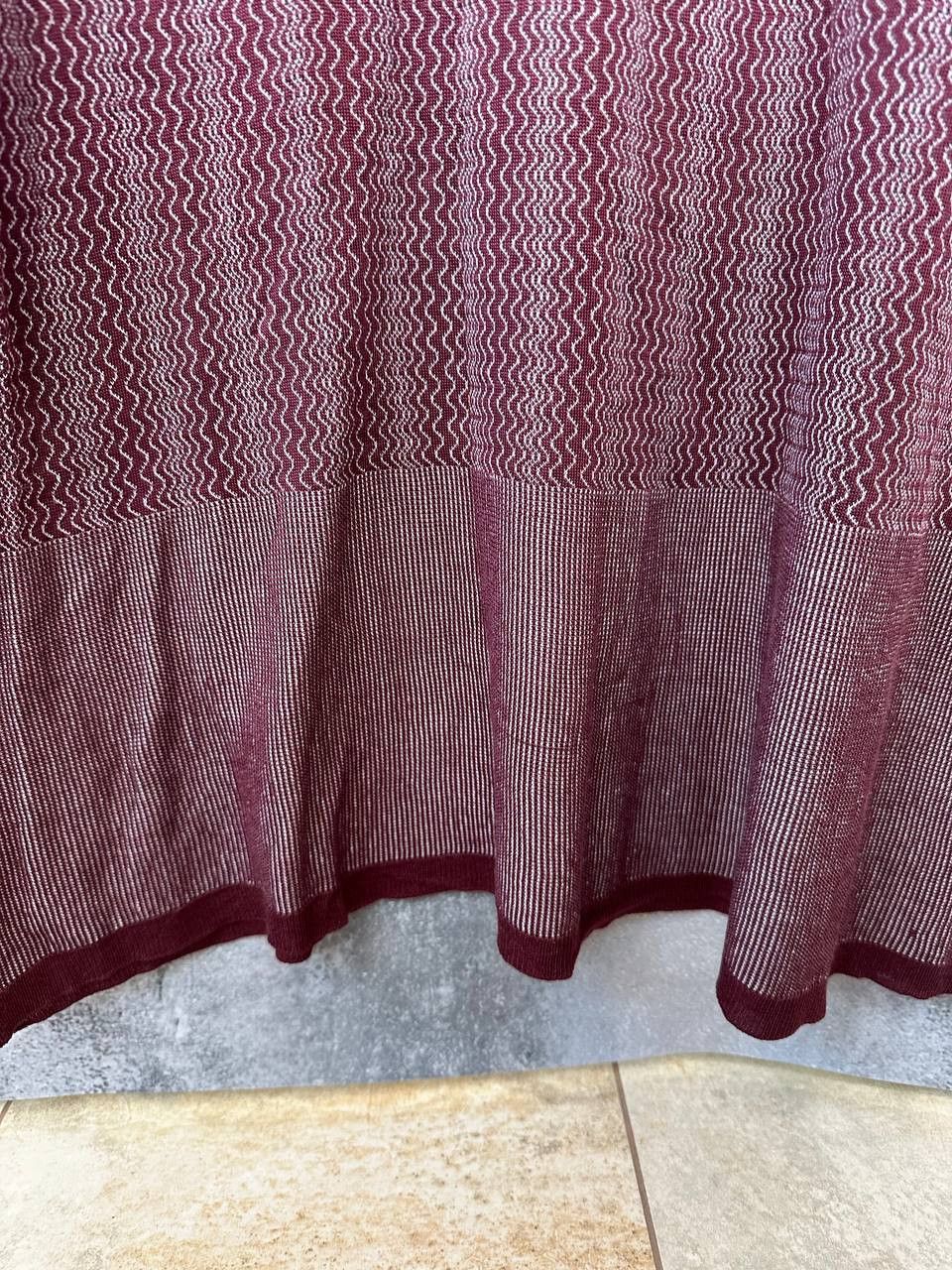 Prada Prada Knit Sheer Maxi Dress Burgundy Zigzag Pattern Italy Size L / US 10 / IT 46 - 11 Thumbnail