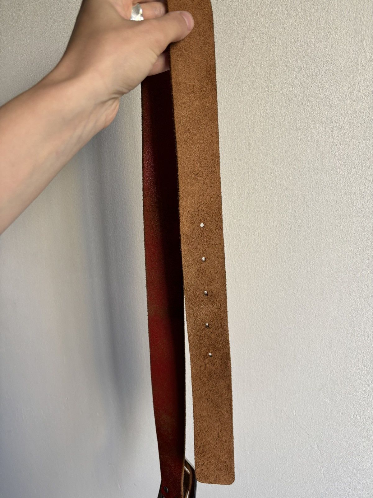 Japanese Brand × Vintage Vintage y2k OG DRIP Avant Garde Buckle Crystals Leather Belt Size ONE SIZE - 6 Thumbnail