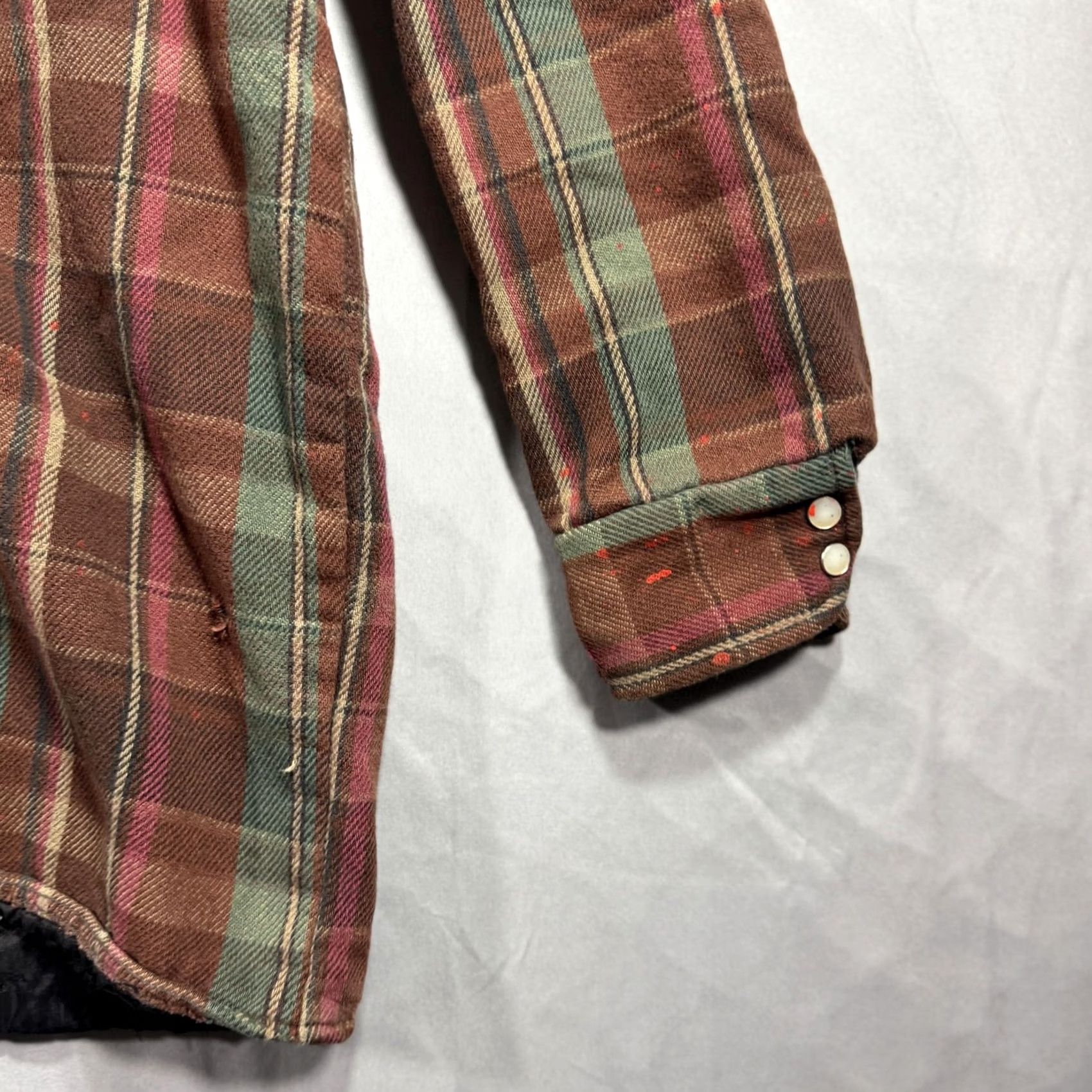 Vintage Five Brother Jacket Mens Large Brown Plaid Quilted Flannel Snap Front Workwear Size US L / EU 52-54 / 3 - 5 Thumbnail