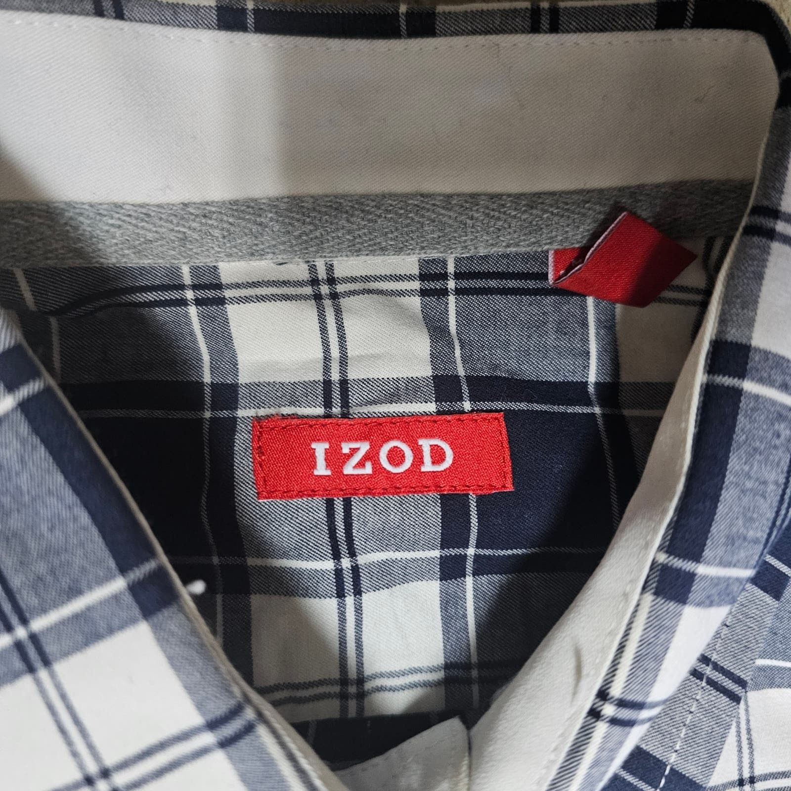 Izod Men's IZOD Blue White Plaid Long Sleeve Shirt Size Medium Size US M / EU 48-50 / 2 - 5 Thumbnail