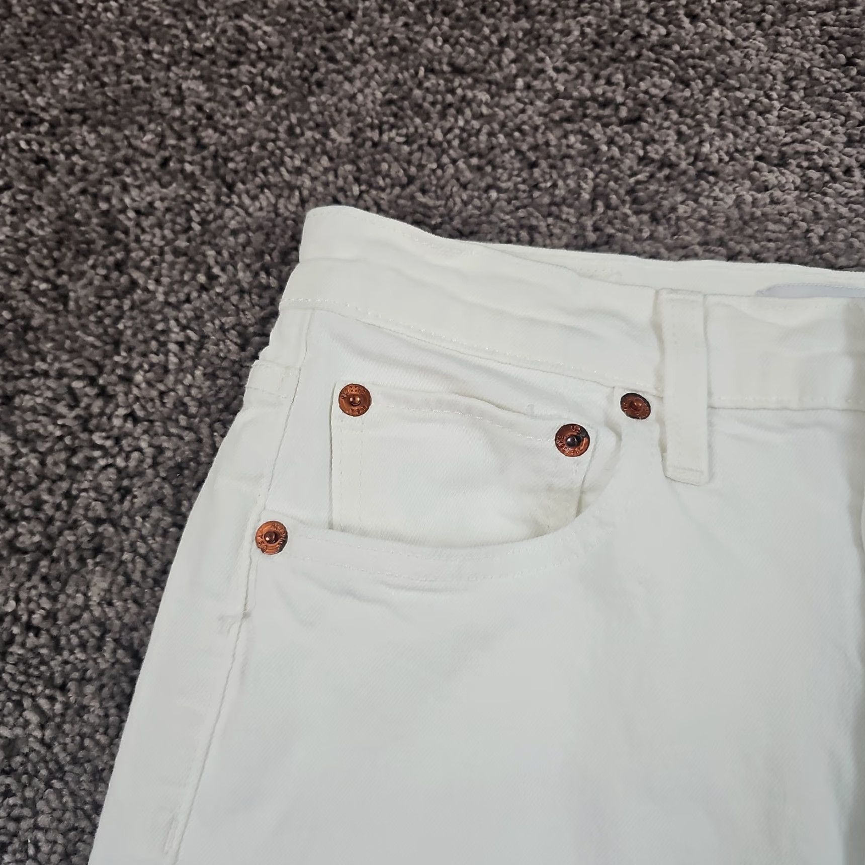 RE/DONE Redone Jeans Womens 27 Skinny White Ankle Crop High Rise Stretch USA 26x29 Size 27" / US 4 / IT 40 - 3 Thumbnail