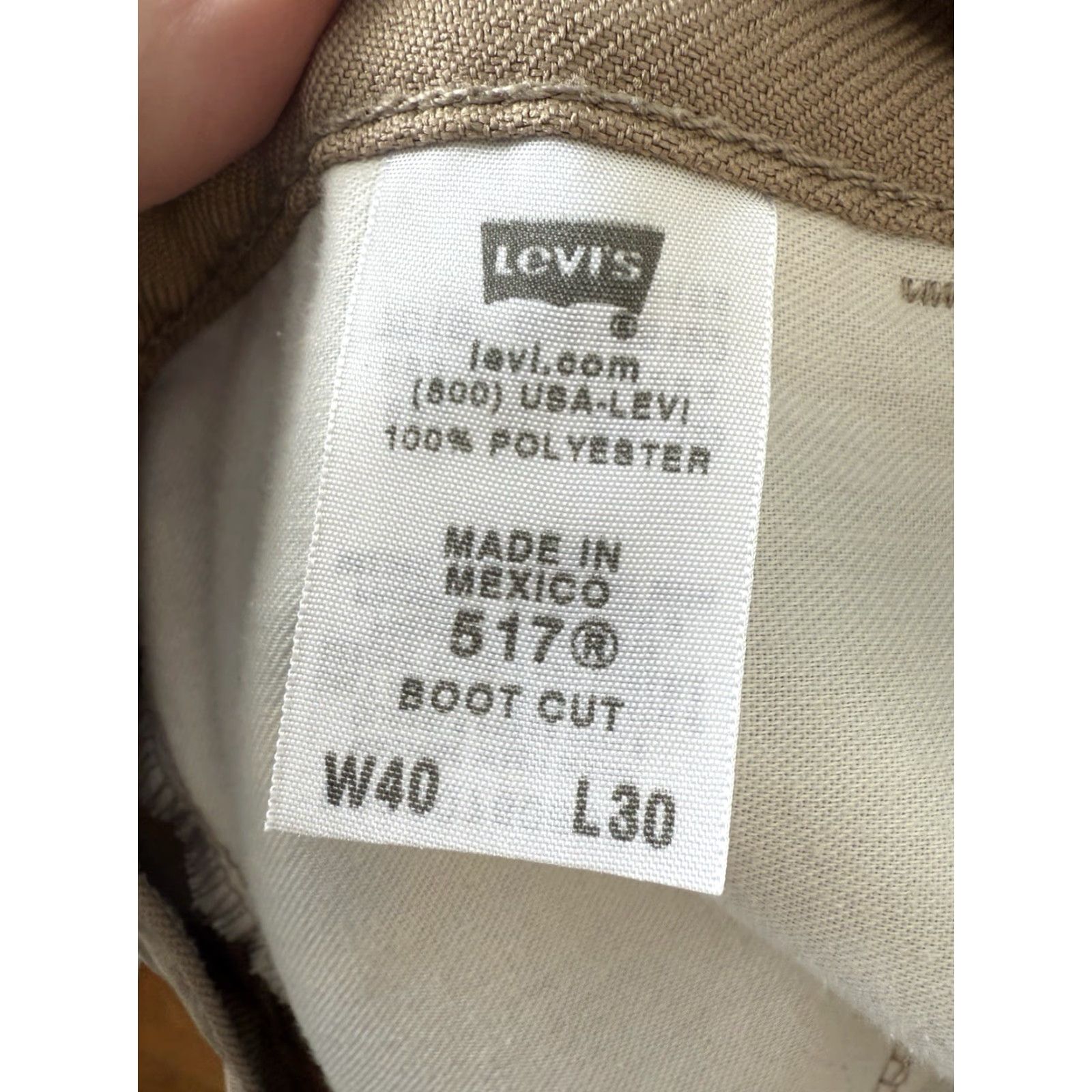 Levi's VINTAGE Levi's Pants Bootcut 5-Pocket 40x30 Beige Polyester Mexico 80s 90s Men Regular Casual Formal Workwear Shoes Not Included Size US 40 / EU 56 - 4 Thumbnail
