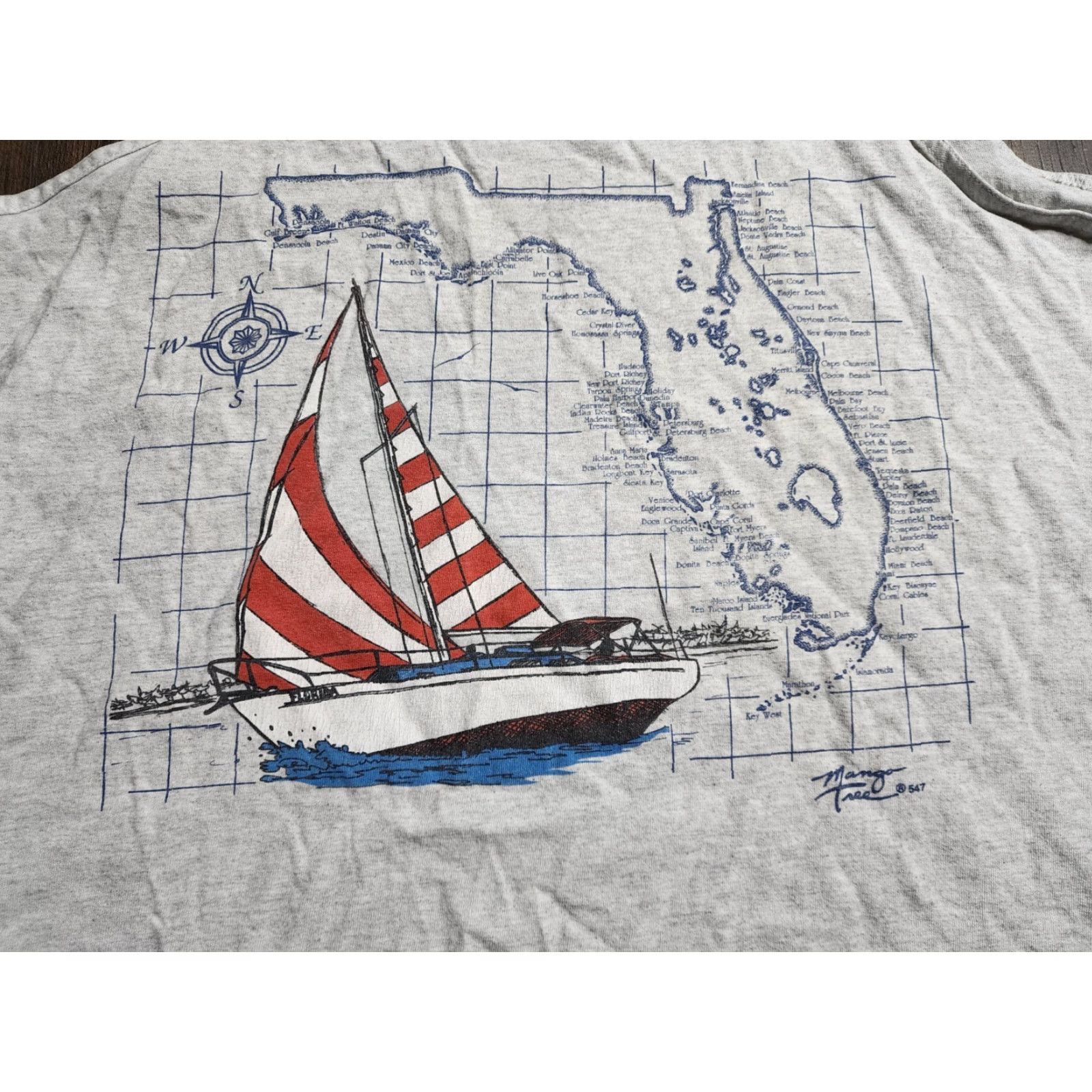 Mango VINTAGE Mango Tree Florida Map Graphic Tank Top Unisex Adults L Gray 90s Wildlife Beach US Map Size US L / EU 52-54 / 3 - 3 Thumbnail