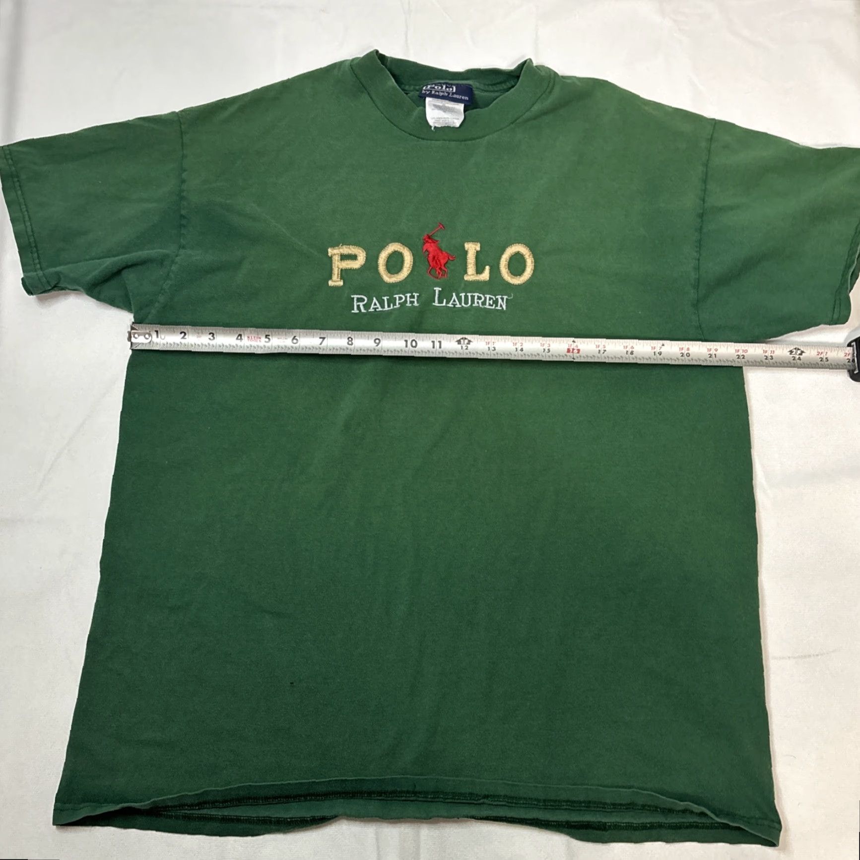 Polo Ralph Lauren VINTAGE Polo Ralph Lauren T Shirt Mens Large Green Embroidered Pony Logo USA Shirt Mens L Green Embroidered USA 90s Mens Size US L / EU 52-54 / 3 - 3 Thumbnail