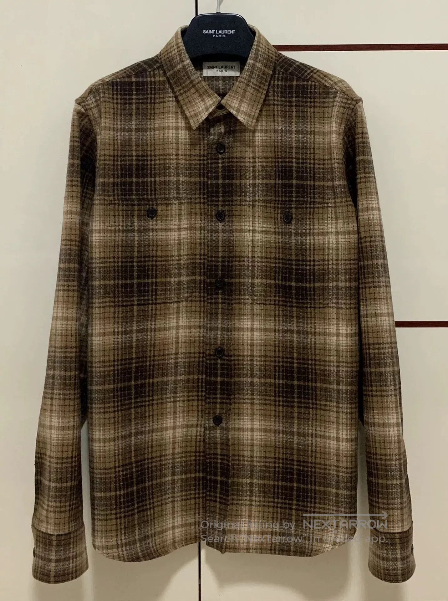 Saint Laurent Paris Saint Laurent Yellow Plaid Wool Shirt. Size US XL / EU 56 / 4 - 1 Thumbnail