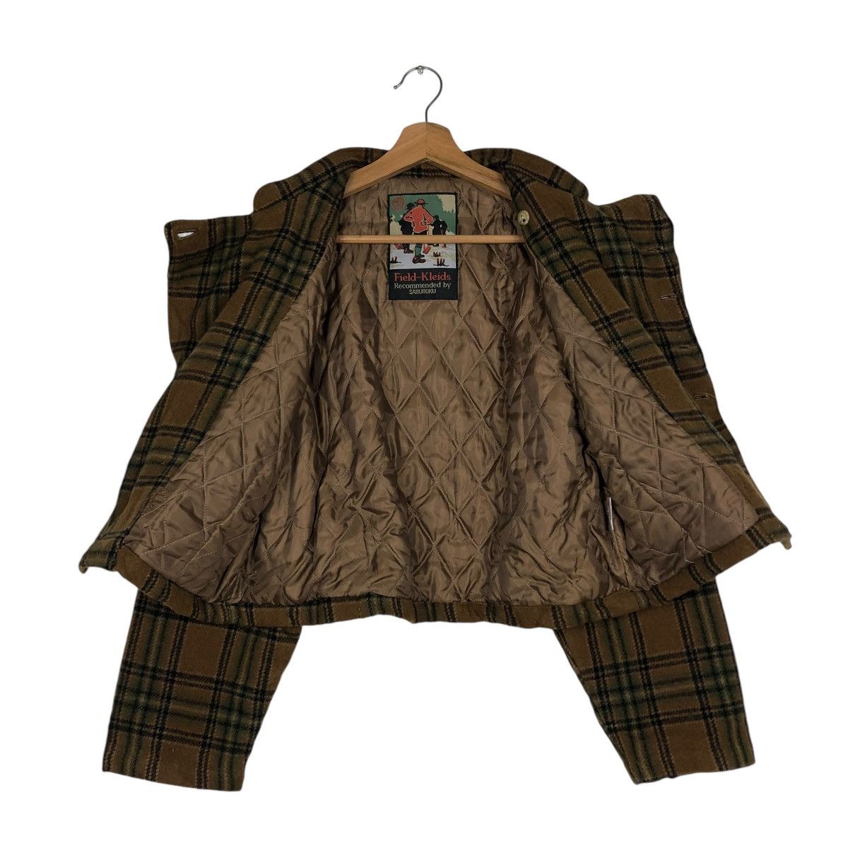 Japanese Brand 🔥VINTAGE CROPPED WOOL BIKER JACKET SABUROKU TARTAN DESIGN Size US M / EU 48-50 / 2 - 16 Thumbnail