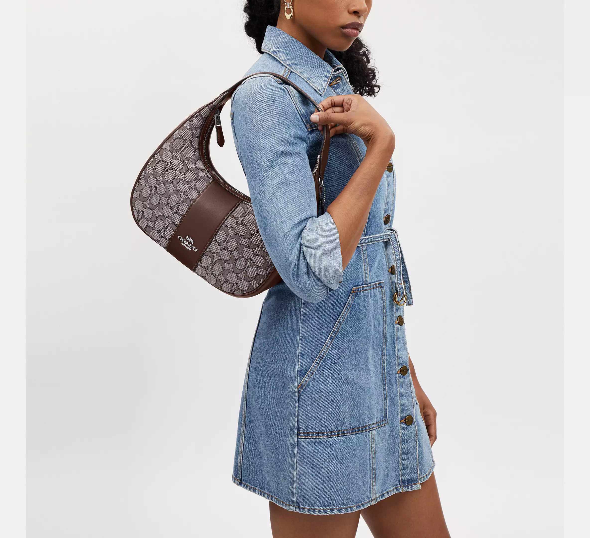 Coach Carmen Shoulder Bag In Signature Jacquard CV001 Size ONE SIZE - 5 Thumbnail