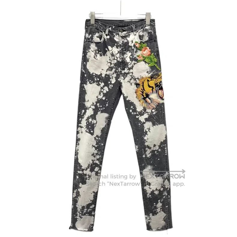 Gucci Gucci Size OS 23 colour-blocked ink tiger floral embroidery Size 42" / US 20 - 1 Thumbnail