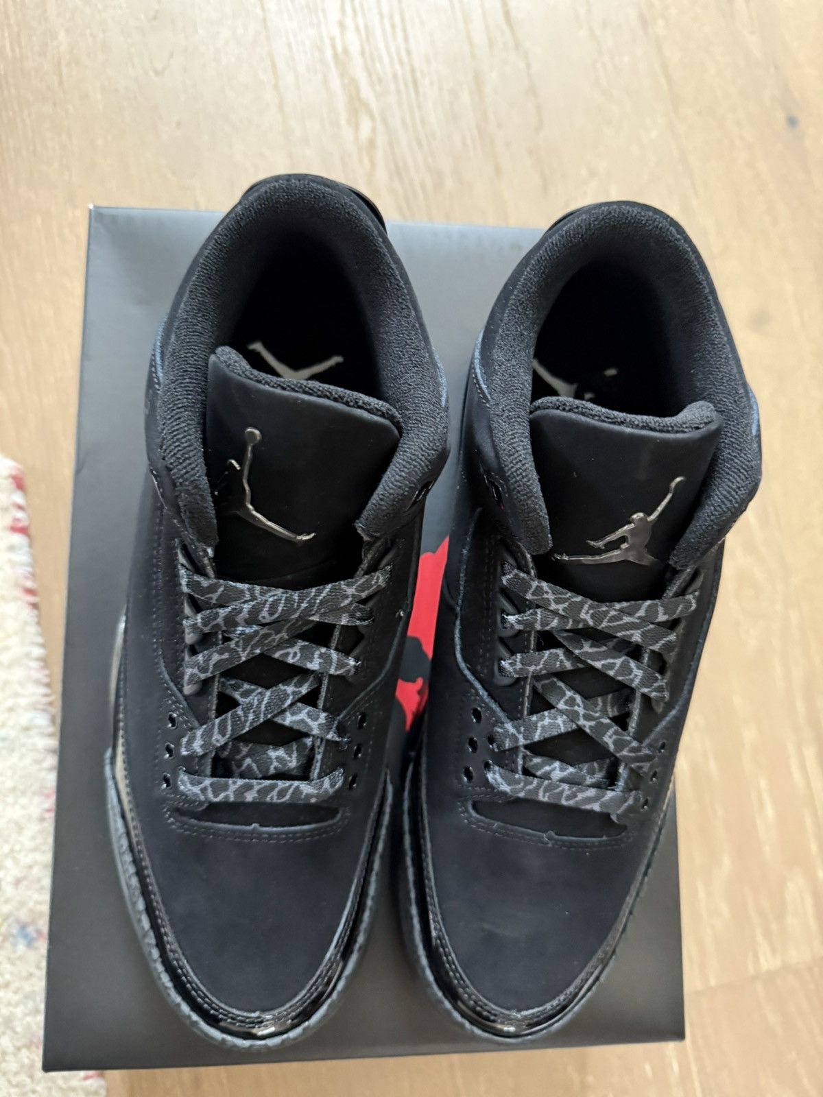 Jordan Brand Nike Jordan 3 Retro Black Cat 2025 Triple Black Size 8.5 Size US 8.5 / EU 41-42 - 5 Thumbnail