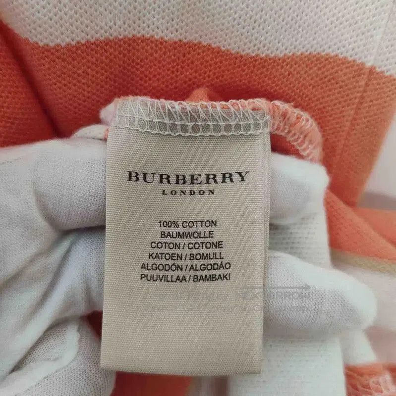 Burberry Burberry Men's Orange Striped Polo Shirt. Size US M / EU 48-50 / 2 - 4 Thumbnail