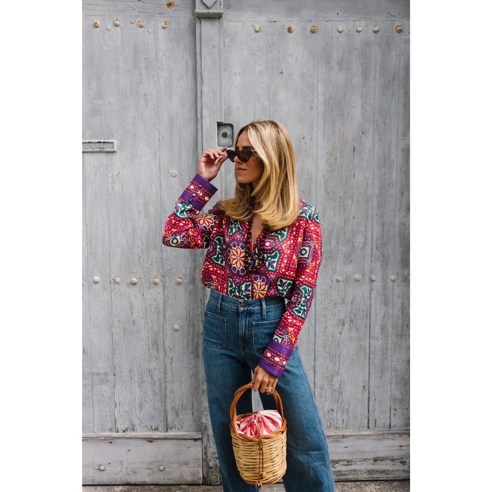 Sezane Sezane twisted print button down blouse sz FR 38 US 6 Size M / US 6-8 / IT 42-44 - 1 Thumbnail
