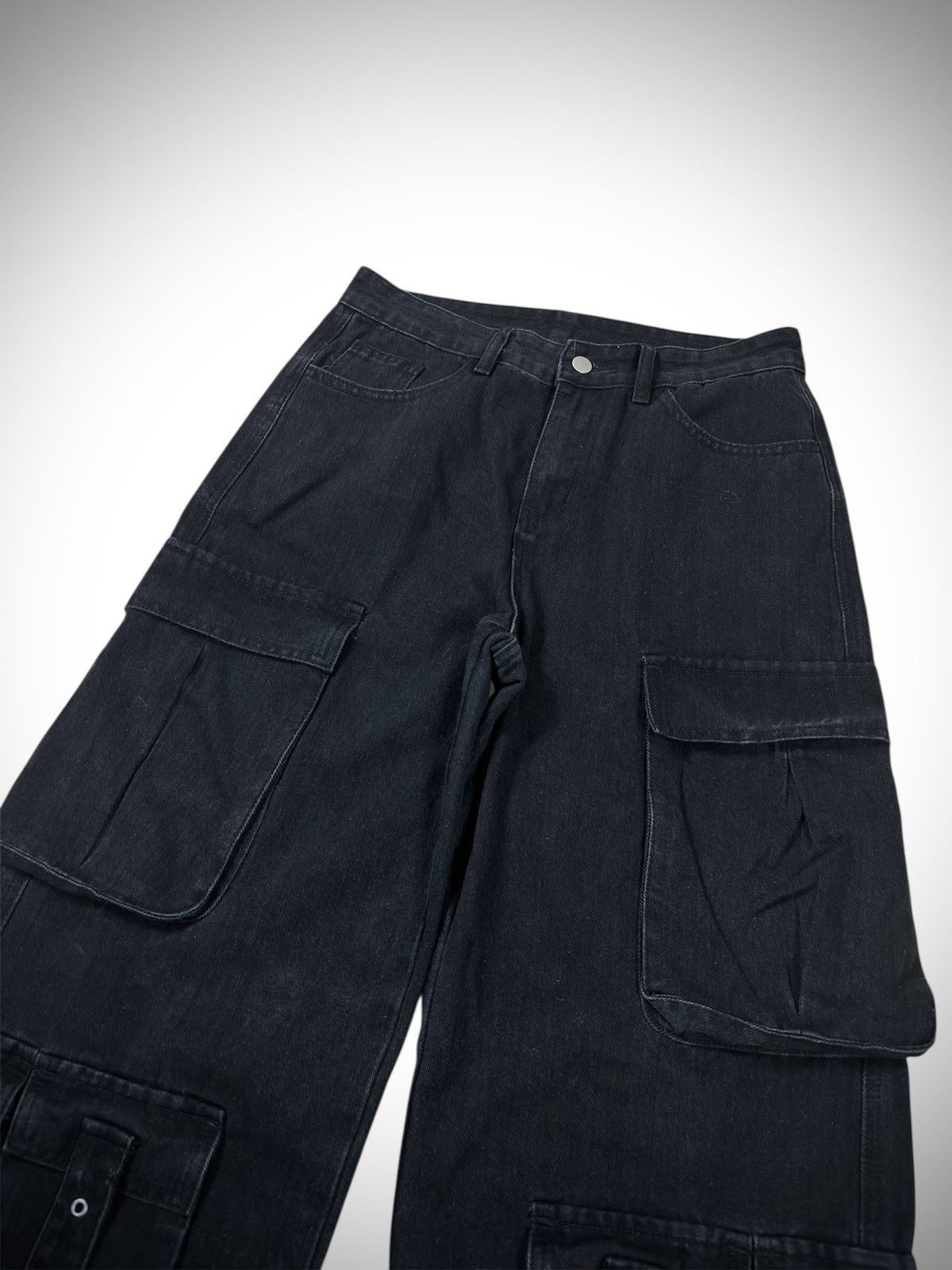 Japanese Brand ROMWE - Japanese Archives Grunge Punk Pocket Cargo Jeans Size US 29 - 4 Thumbnail