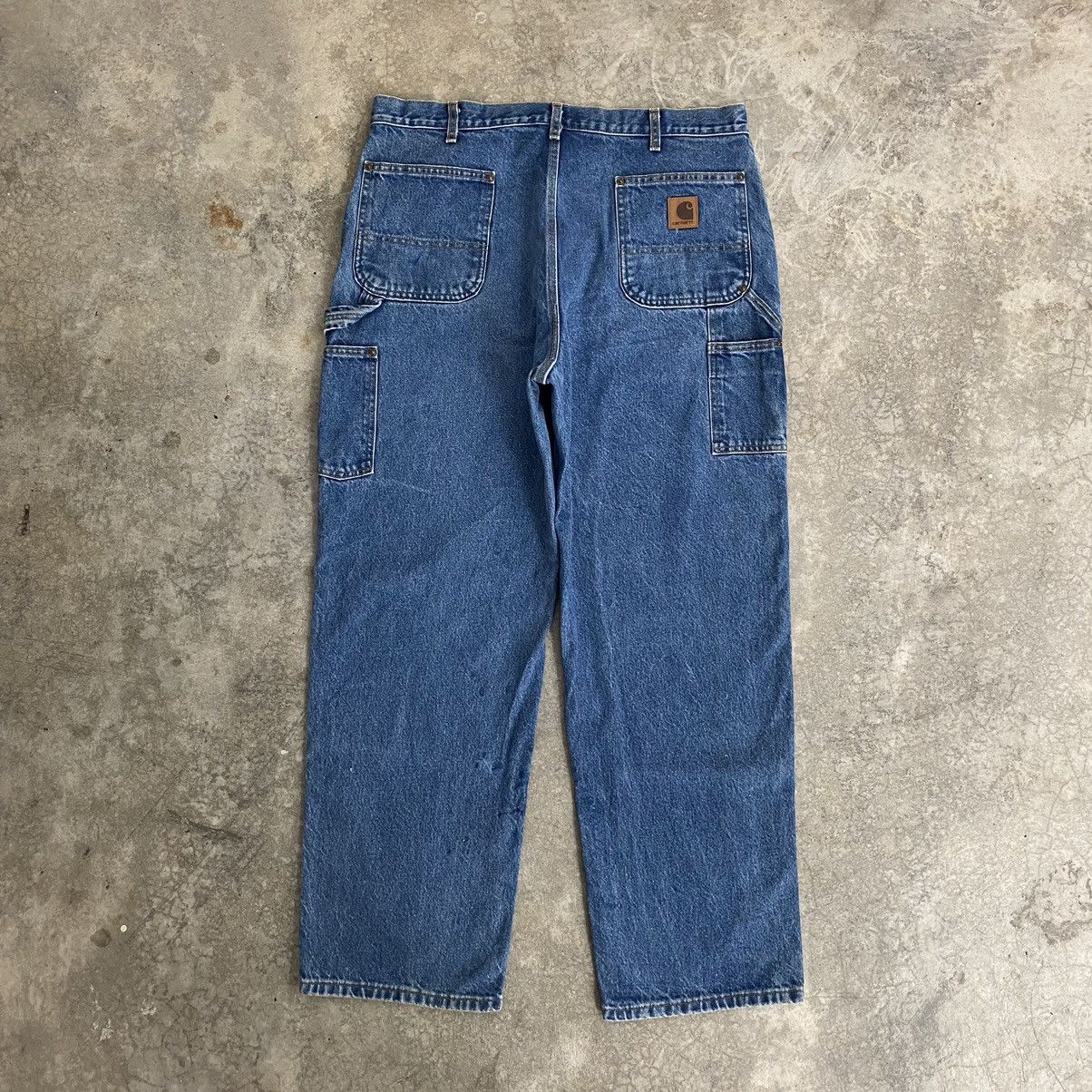 Carhartt VTG Carhartt Double Knee Faded Blue Dirty Carpenter Denim Size US 38 / EU 54 - 13 Thumbnail