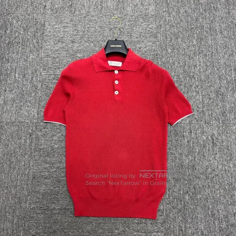 Brunello Cucinelli Brunello Cucinelli Solid Color Fine Striped Short Sleeve P Size US S / EU 44-46 / 1 - 1 Thumbnail
