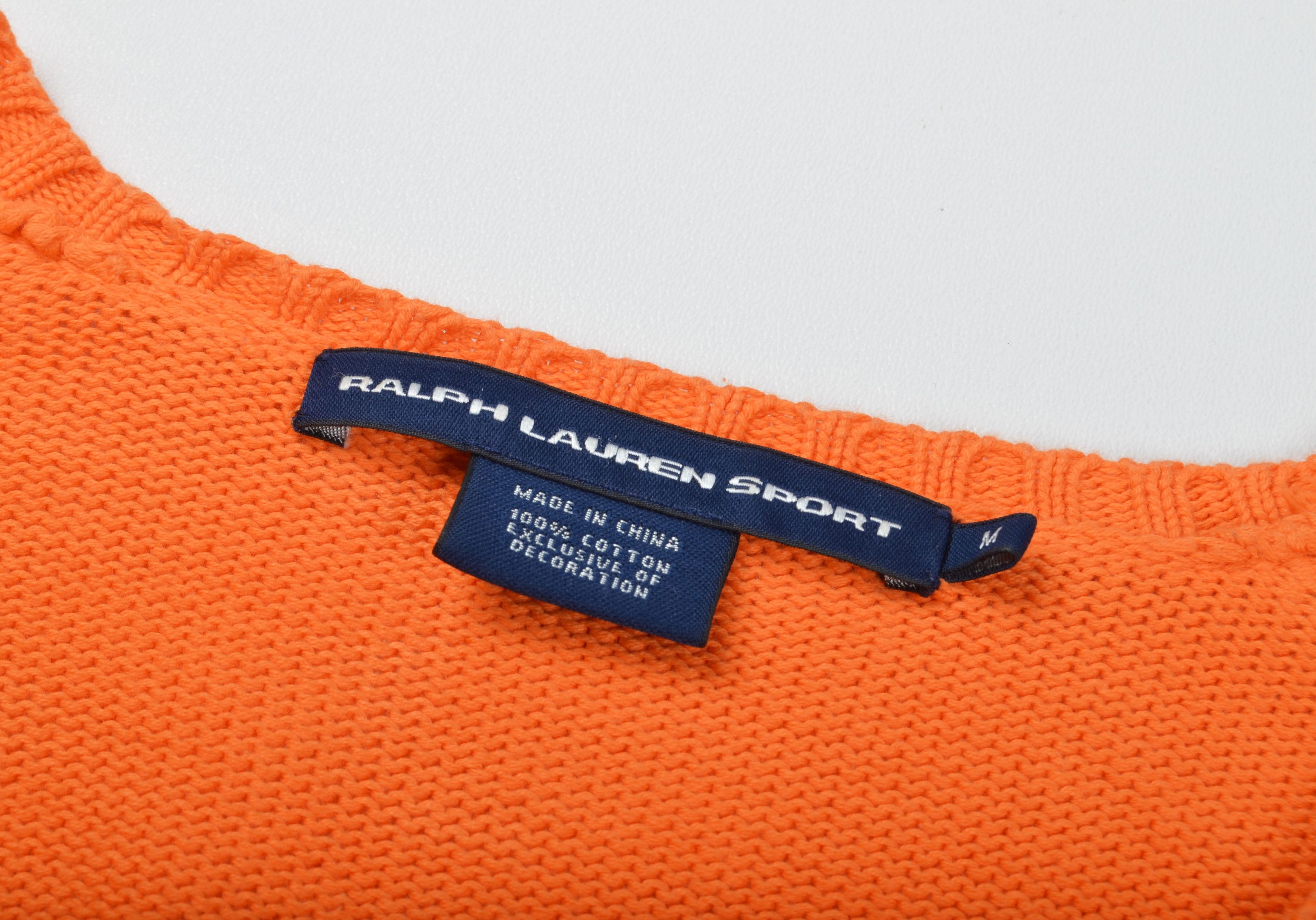 Ralph Lauren Vintage Ralph Lauren Sport Cotton Knitted Big Logo Sweater Size M / US 6-8 / IT 42-44 - 7 Thumbnail
