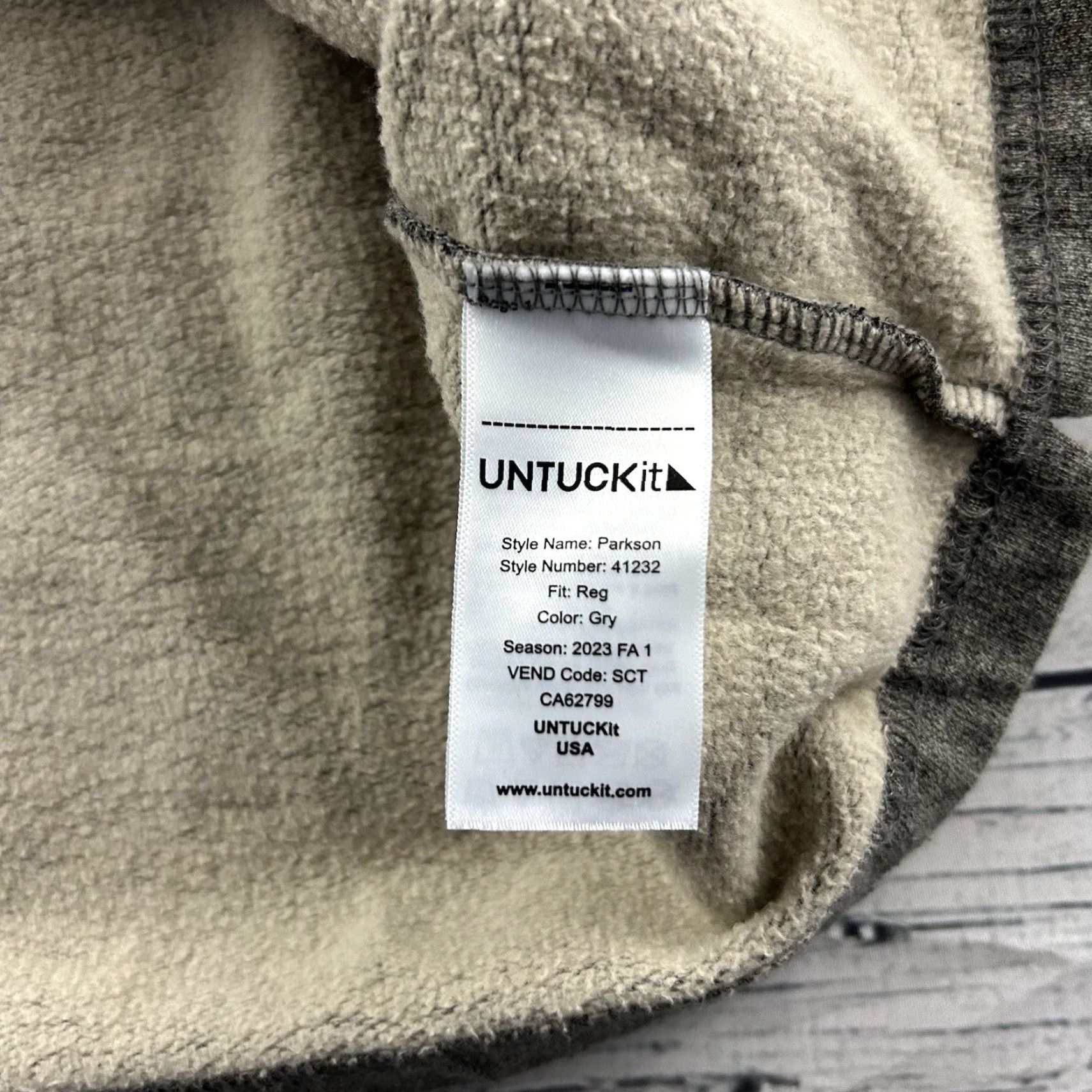 UNTUCKit UNTUCKit Parkson Pullover Jacket Mens Large Gray Green Snap Button Cotton Blend Shirt/Jacket Size US L / EU 52-54 / 3 - 6 Thumbnail
