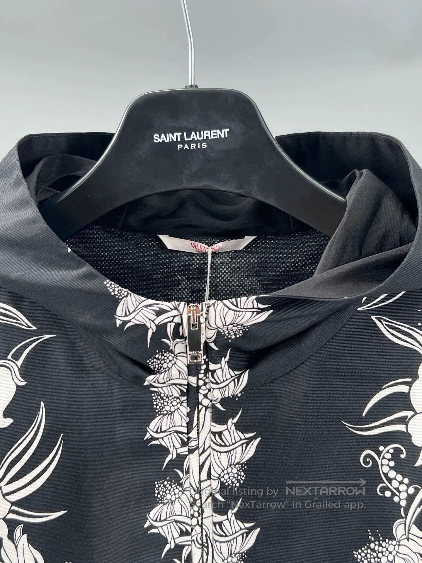 Valentino Valentino Black Floral Hooded Jacket. Size US L / EU 52-54 / 3 - 2 Thumbnail