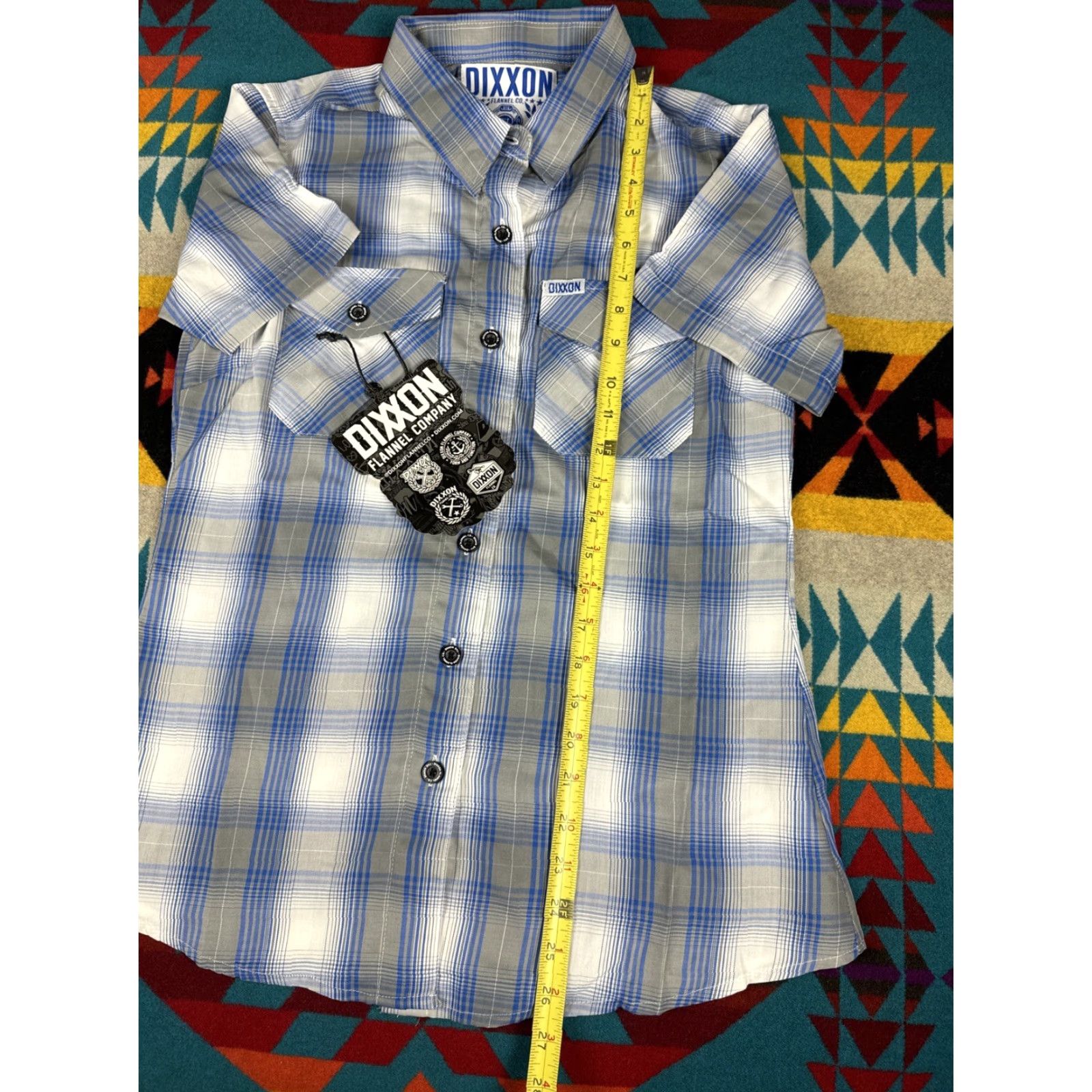 CO Dixxon Flannel Co The Morse Short Sleeve Paid Shirt Women M Multicolor Flannel Button-Up Shirt Womens M Size M / US 6-8 / IT 42-44 - 4 Thumbnail