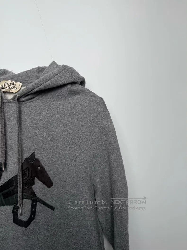 Hermes Hermes Gray classic leather-patched sweatshirt Size US L / EU 52-54 / 3 - 4 Thumbnail