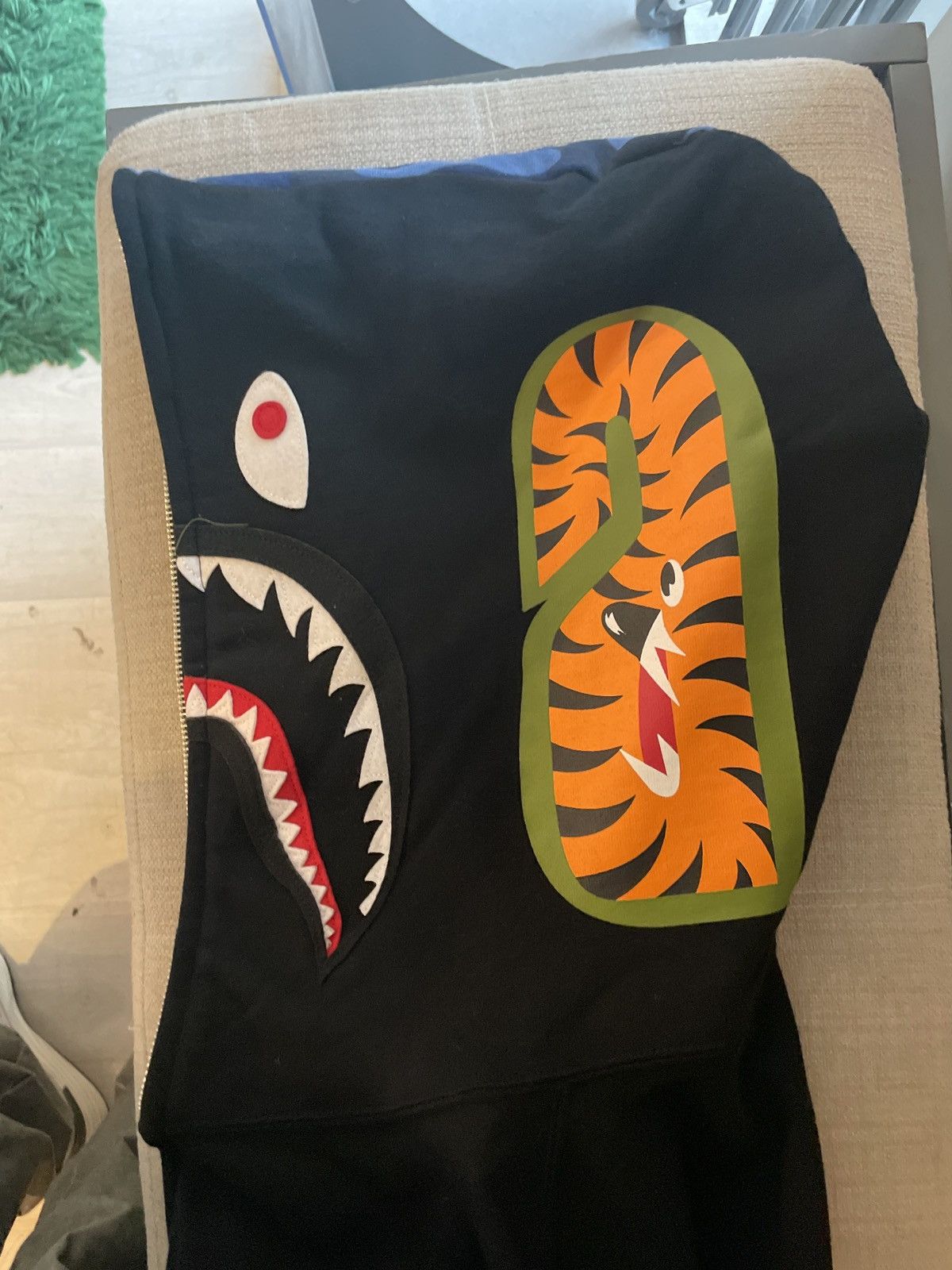 Bape Bape Two Tone Full Zip Hoodie Black/Blue L Size US L / EU 52-54 / 3 - 3 Thumbnail