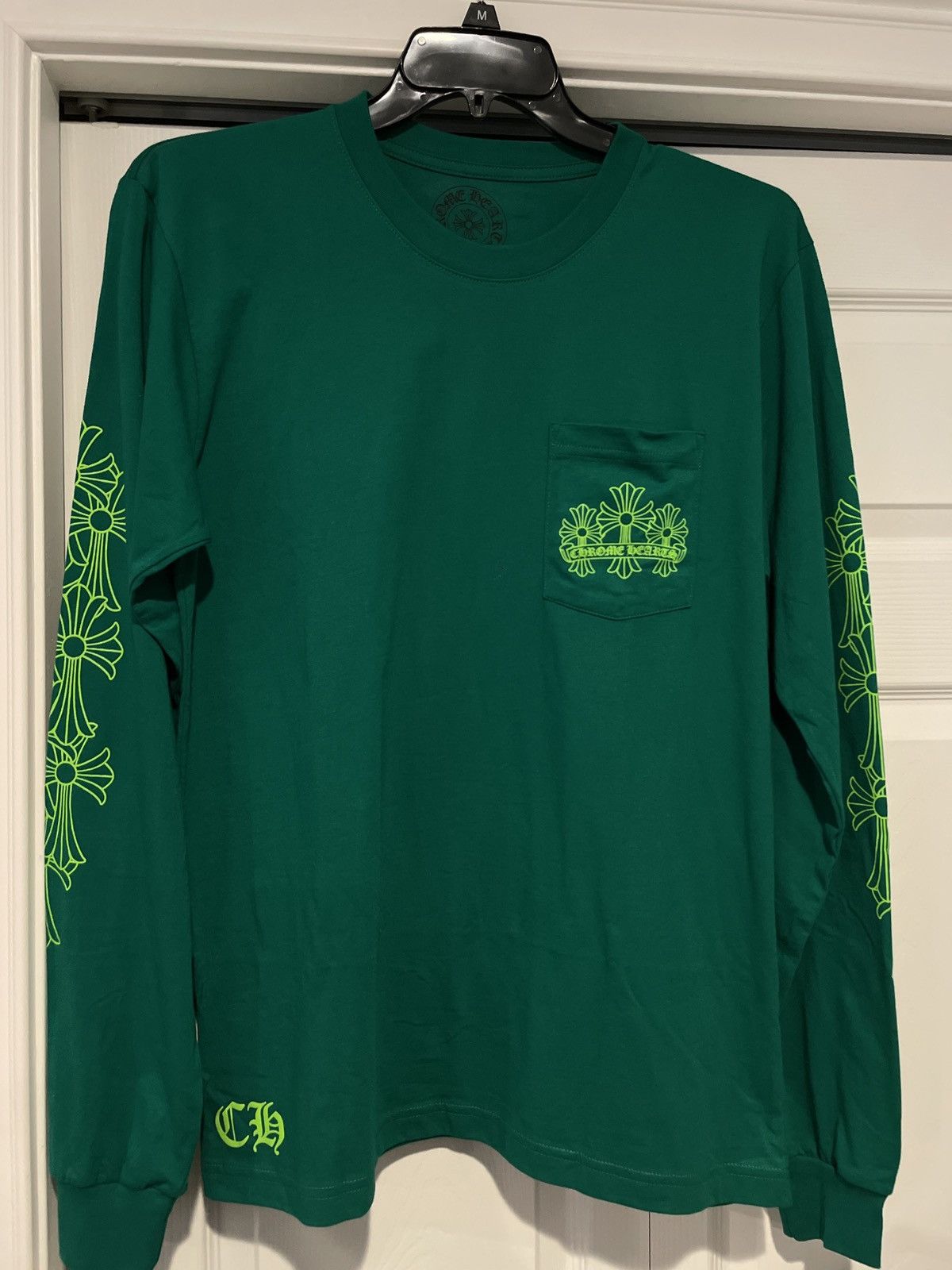 image of Chrome Hearts Online Green Cemetery Longsleeve Size Large, Men's
