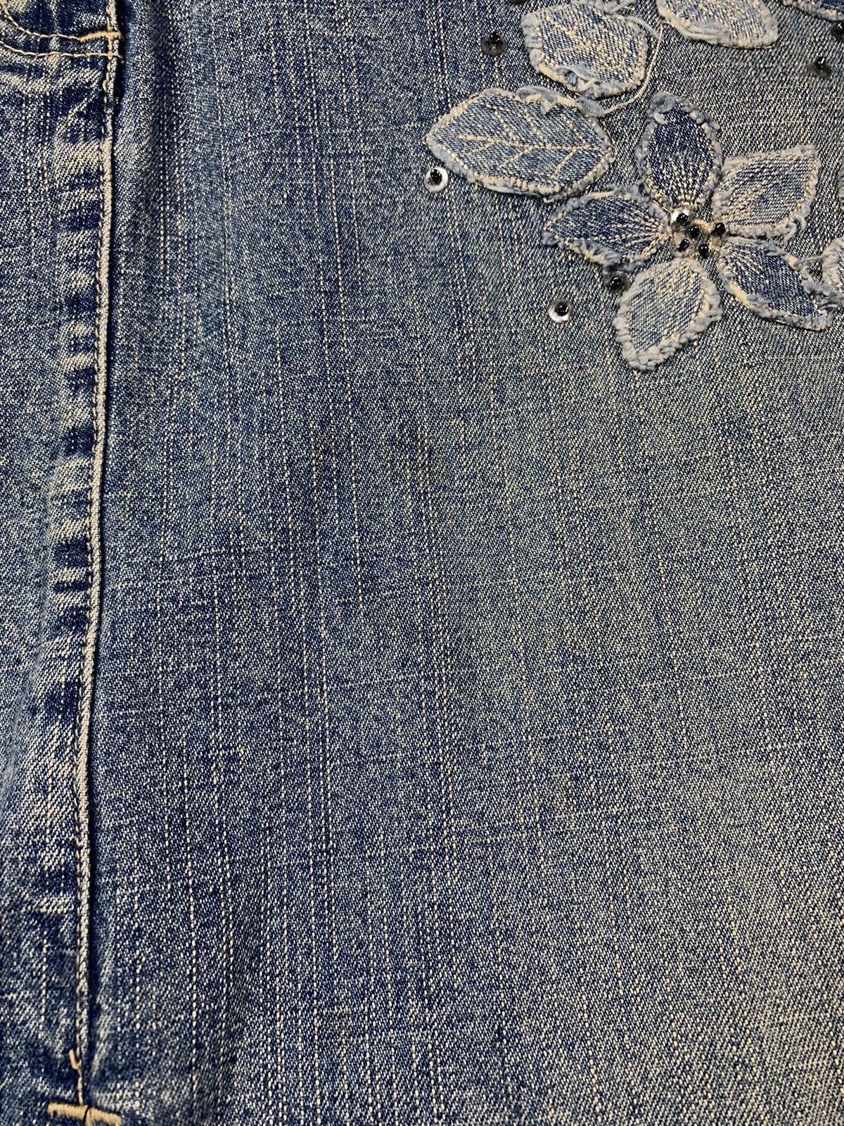 Japanese Brand × Vintage Vintage 90s Denim midi skirt faded streetwear style size 33 Size 33" - 4 Thumbnail