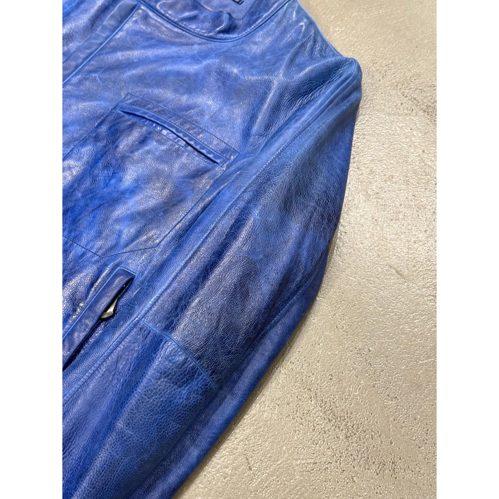 Berluti 2010s Berluti distressed blue biker nabuck leather jacket Size US M / EU 48-50 / 2 - 7 Thumbnail