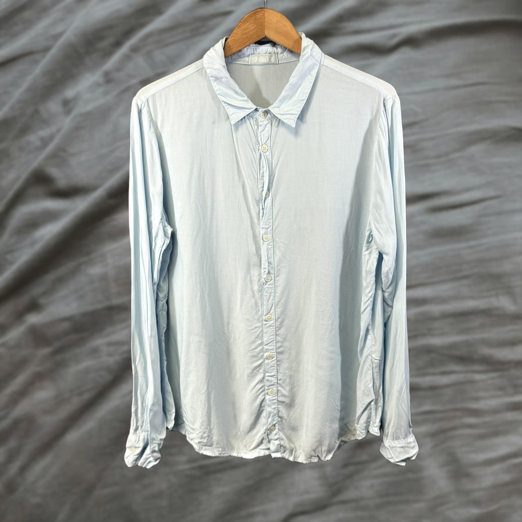 Vintage CP Shades Shirt Women's Large Light Blue 100% Rayon Button Down Casual Made USA Size L / US 10 / IT 46 - 1 Thumbnail