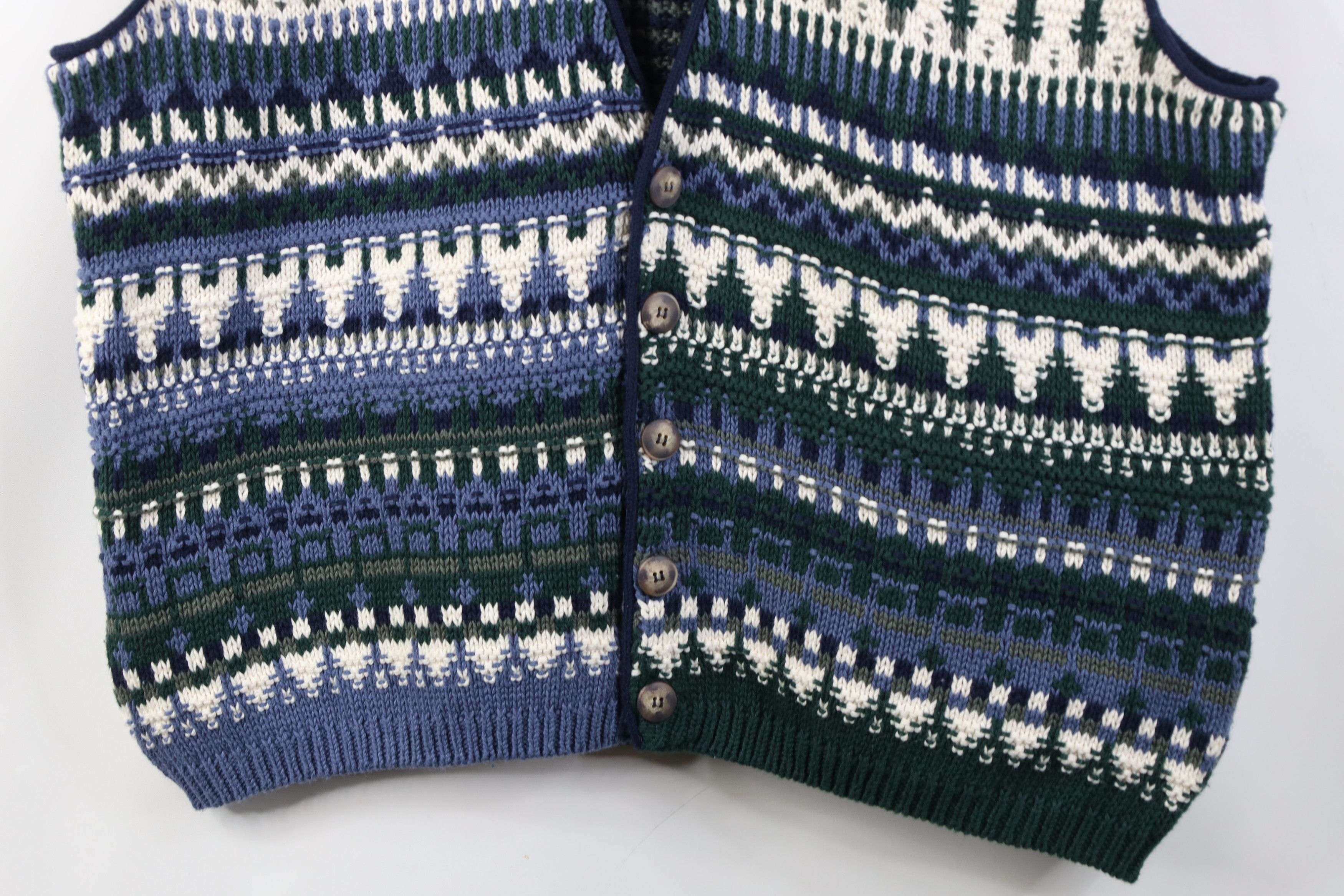 Vintage Vintage 90s Streetwear Fair Isle Cardigan Sweater Vest USA Size US XL / EU 56 / 4 - 3 Thumbnail