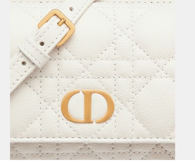 Dior o1w1db10924 Size: OS / Calfskin Caro Pouch in White Size ONE SIZE - 6 Thumbnail