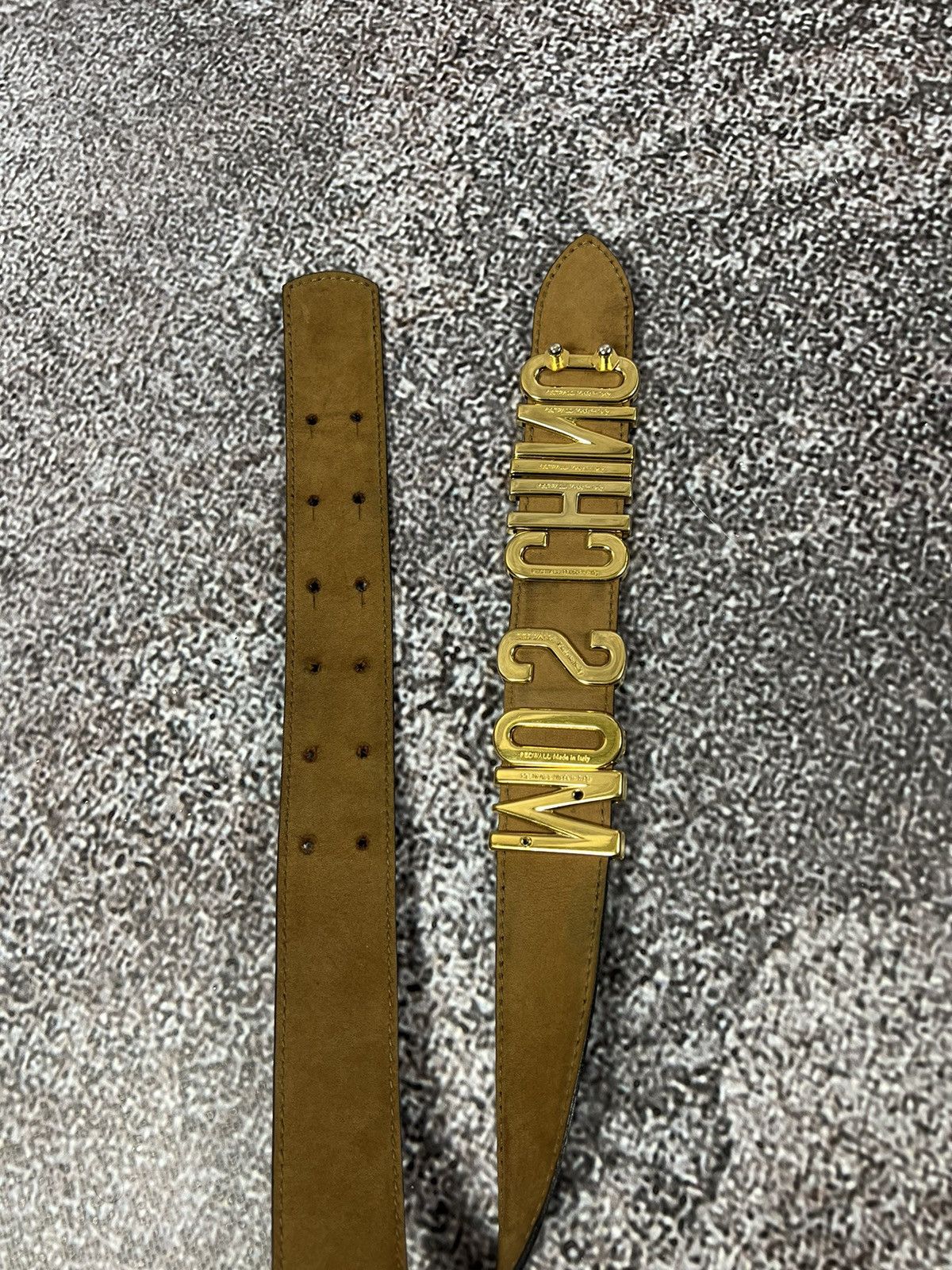 Designer × Moschino × Vintage Rare‼️ 90s Moschino italy by Redwall Lettered icon gold belt Size ONE SIZE - 7 Thumbnail
