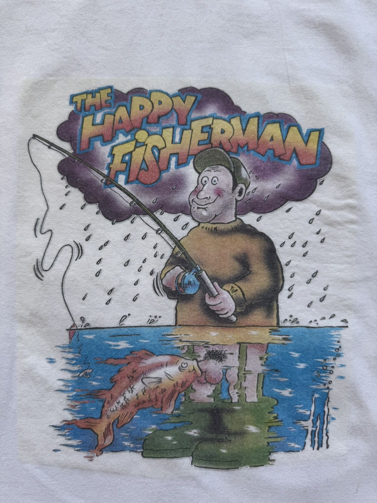 Vintage The Happy Fisherman t shirt 90s Size US L / EU 52-54 / 3 - 2 Thumbnail