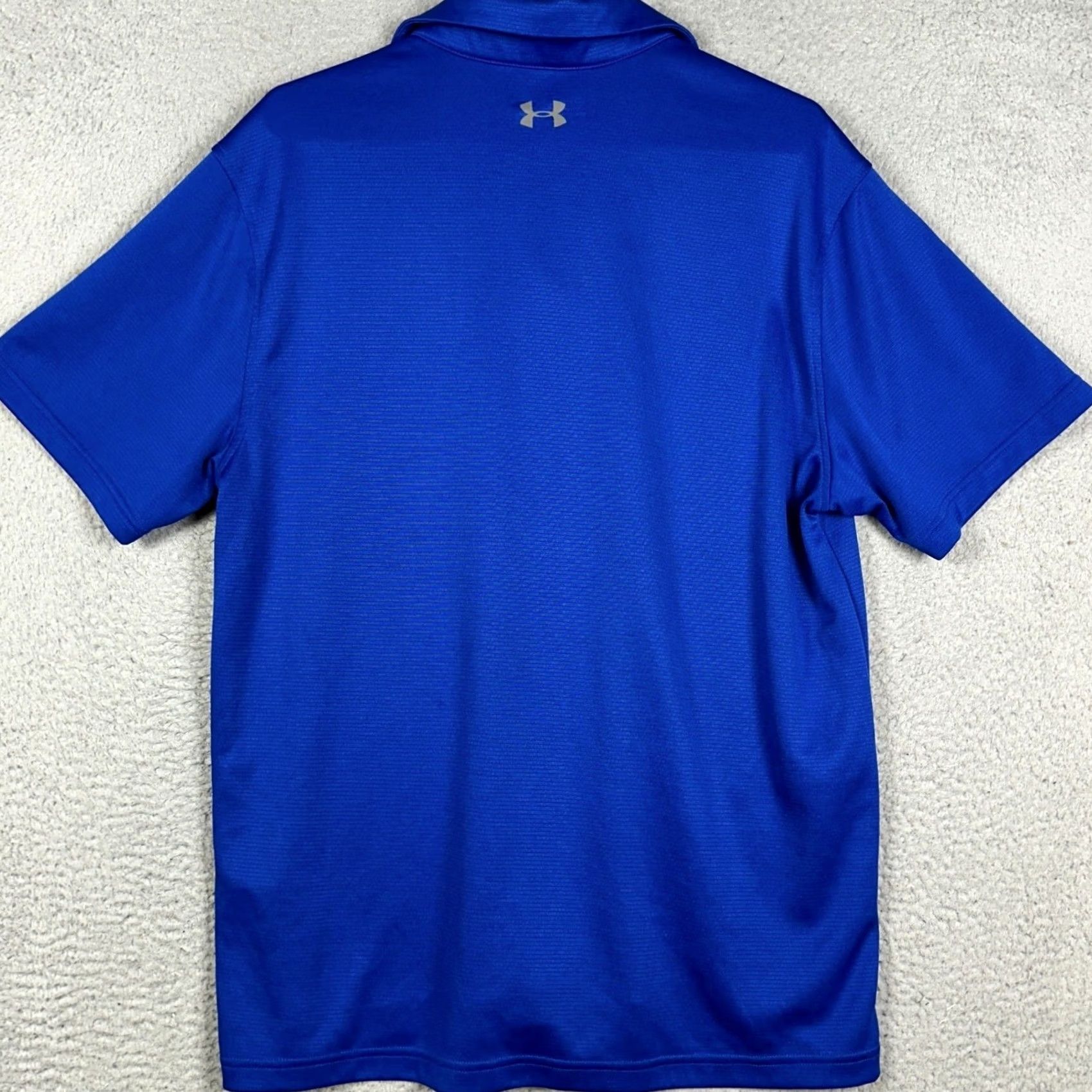 Under Armour Under Armour Polo Shirt Mens Large Blue HeatGear Golf Stripe Performance Rugby Size US L / EU 52-54 / 3 - 3 Thumbnail
